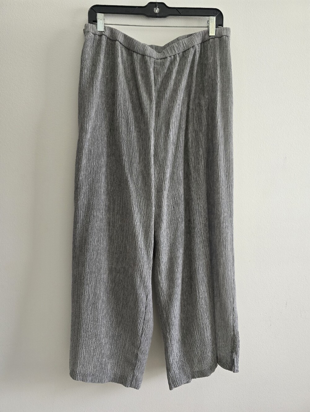 Eileen Fisher System Wide Leg Textured Pants Gray Black Size 2XL